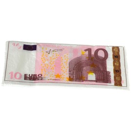 CUCUBA 10 Napkins 2-Ply 34 x 33 cm Blue Birthday Theme Banknote 10 Euro