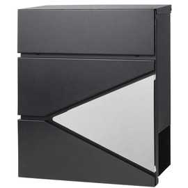 Lockable Mailboxes with Keys,Outdoor Wall Mounted Mail Box with Large Capacity,14 3/10" x 4 1/10" x 13",Black