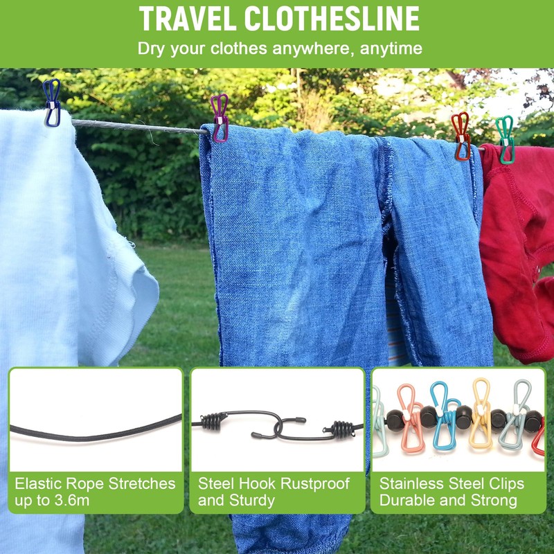 PIRXXIY Portable Hand Wash Bag with Retractable Clothesline: manual washing