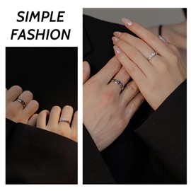 ZEPIQOR 1 Pair of Wedding Rings, Heart Ring Set, Women's Rings Silver, Matching Rings Friendship Rings, Ring Jewellery Rings, Angel and Demons, Gift for Wife, Husband, Girlfriend, Boyfriend