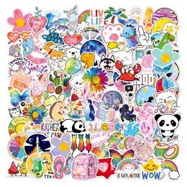 Tabanzhe 100PCS Water Bottle Stickers-Cute Waterproof Cartoon Stickers Vinyl Aesthetic Decals for Computer Phone Skateboard Luggage Laptop Kids Adults