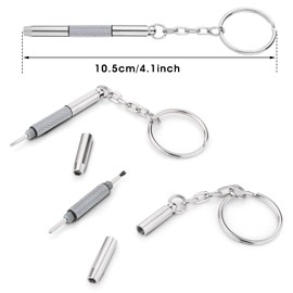 6 Pieces Mini Glasses Screwdriver, 3 in 1 Glasses Repair Kit Stainless Steel Screwdriver Keychain Precision Small Screwdriver for Sunglasses, Jewellery and Watches Repair