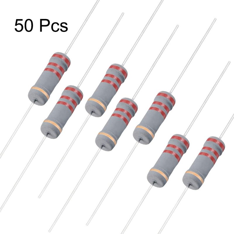uxcell 50Pcs 2.2K Ohm Resistor, 2W 5% Tolerance Carbon Film