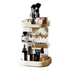 360 Spinning Rotating Makeup Organizer for Vanity with Adjustable Trays