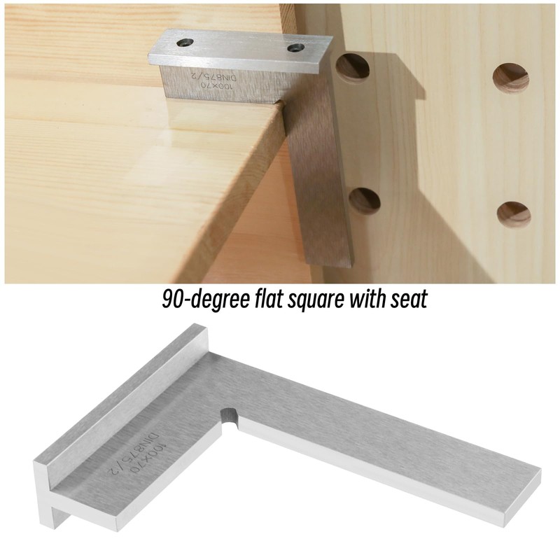 EMSea DIN875/2 Precision Machinist Square Ruler Carbon Steel Angle Ruler