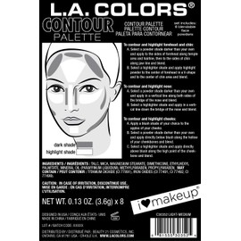 L.A. Colors I Heart Makeup Contour Palette, Medium to Dark, 1.04 Ounce