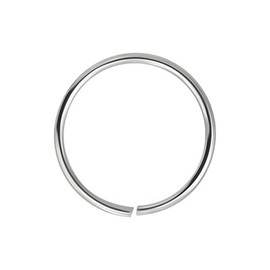 AZARIO LONDON 14K White Gold 22 Gauge - 6MM Diameter Seamless Continuous Open Hoop Nose Ring Nose Piercing