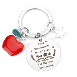 QONCV Teacher Christmas Gifts, Best Teacher Keychains Retirement Appreciation Birthday Thank You Halloween Valentines Day Thanksgiving End Of Year Christmas Gifts for Women Ideas