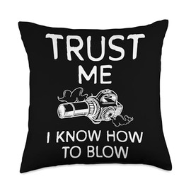 Trust Me I Know How To Blow Autumn Leaf Blower Throw Pillow