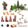 OrgMemory 42pcs Animal Trees, Mini Garden Accessories, Garden Fairy Figurines,