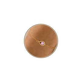 JSJOY Infinity Birthstone Bracelets for Women Unique Birthday Christmas Gifts for Women Mom Dainty Gold Silver Birthstone Bracelet Wedding Gifts, 6"+2", Brass, created pink tourmaline