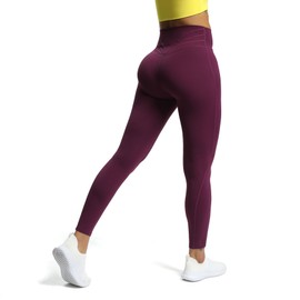 Aoxjox High Waisted Workout Leggings for Women Compression Tummy Control Trinity Buttery Soft Yoga Pants 26" (Dark Purple, Medium)