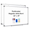 AMUSIGHT 2 Pack Double-Sided Magnetic Whiteboard, 24" x 18" Dry