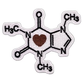 EMBRO BOF Chemie Kaffee Patch - 6.0 cm Cool Coffee Iron on Patch - Bestickte Wissenschaft Kaffee Patches zum Aufbügeln für Jacken