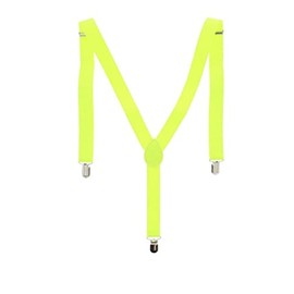 Coloured Adults Adjustable Braces Neon Yellow - One Size