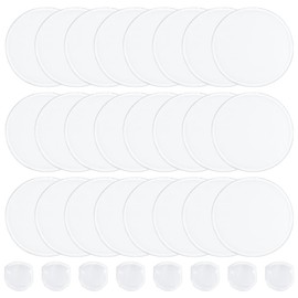 BENECREAT 50Pcs White Foldable Flying Disc Fans, 9.8inch Sublimation Fans Nylon White Edge Folding Fan Set with Bag for Wedding Party Favors Outdoor Activity