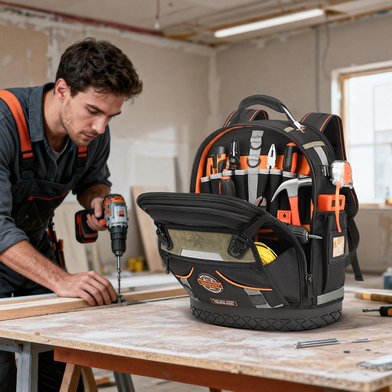 Tool Backpack Bag, HVAC Heavy Duty Construction Tools Backpack for