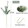 mizii 10pcs Artificial Eucalyptus Stems Silk Green Leaves 23'' Faux