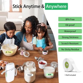 Rongta Label Maker Machine with Tape, Bluetooth Label Printer, Wireless Mini Label Makers with Multiple Templates for Organizing Office Home, (White)