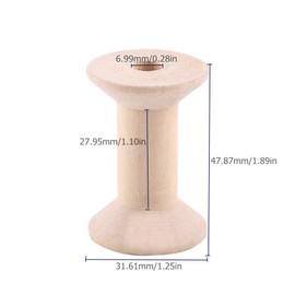 10pcs Wooden Empty Spool Empty Thread Spools Natural Wire Weaving Bobbins Wood Color 47mmx31mm