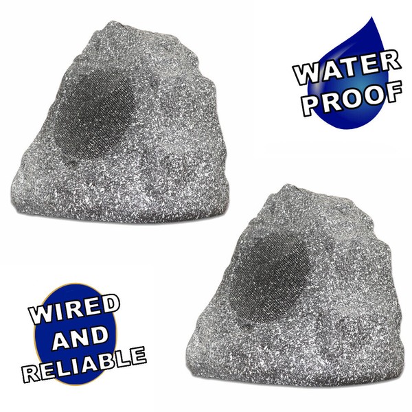Theater Solutions Full Range Outdoor Granite Rock 2 Speaker Set