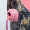 Moqqeu Cat Yarn Bowl Artwork Yarn Holder Dispenser with Hole,