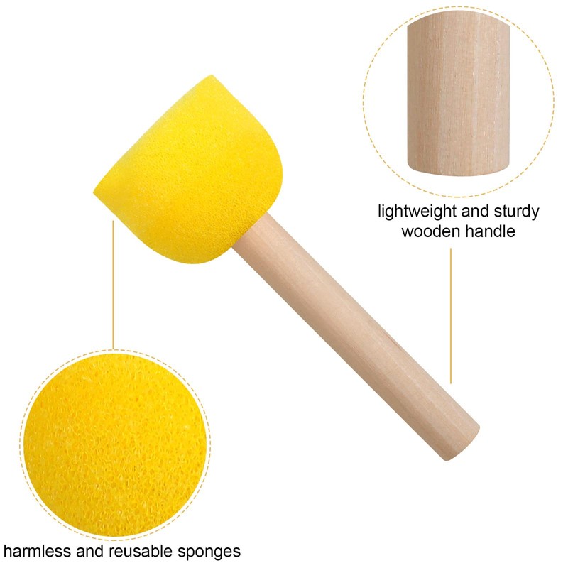 Round Sponges Brush Set, 30 Pcs Round Foam Brush for
