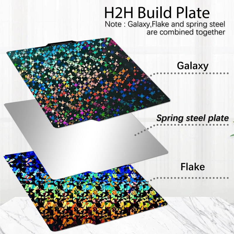 Upgraded 257x257mm H1H Build Plate for Bambu Lab A1 X1