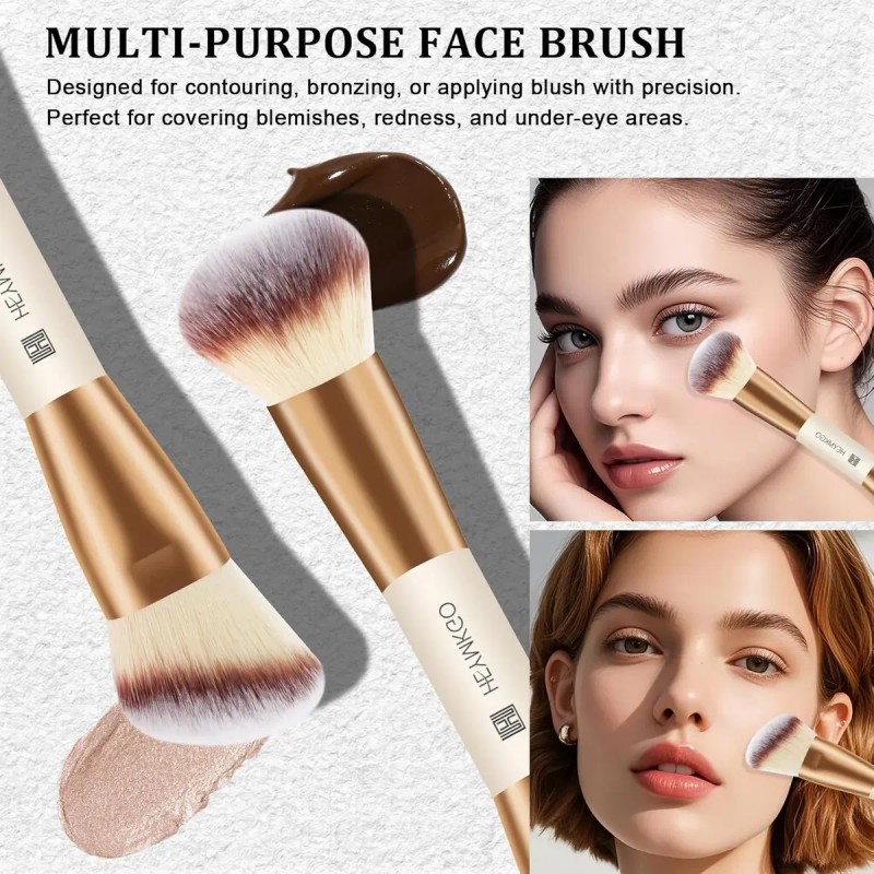 Set Brochas Maquillaje Doble 6pcs Profesional