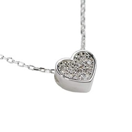 LuckyLy Set Juego de Joyería para Mujer de Corazón, Collar y Aretes con Baño Color Plata y Zirconia Cúbica – Regalos para Mujer Cumpleaños, Regalos para Mujer San Valentín, Modelo Melody