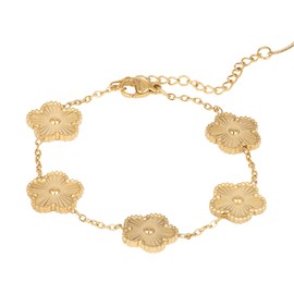 KEYUN 18K Gold Plated Bracelets for Women Trendy Link Clover Bracelet Fashion Jewelry for Women Gold