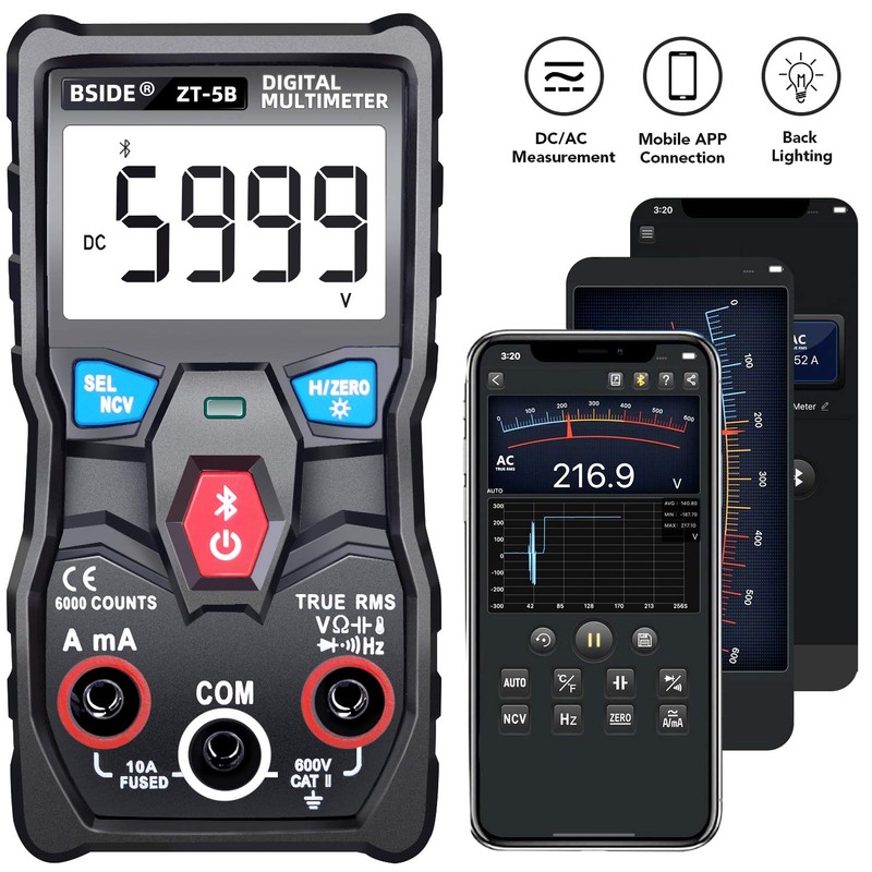 BSIDE Wireless Digital Multimeter Fully Auto-Ranging True RMS 6000 Counts