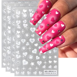 TailaiMei Valentine'd Day Nail Stickers, Self-Adhesive Heart Love Nail Art Decals for DIY Nail Decorations (NO 4Sheets)
