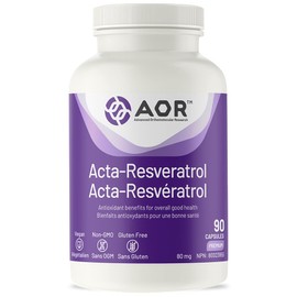 advanced orthomolecular research AOR Acta-Resveratrol 80mg, 90 Caps 90-Day Supply - Trans-Resveratrol Supplement with Quercetin - Vegan, Non-GMO & Gluten-Free Formula - Antioxidant Support - Promote Vitality, Natural Defense & Energy