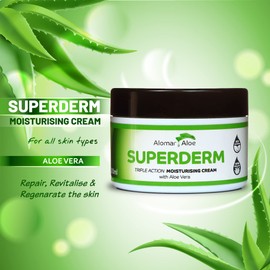 Superderm Organic Aloe Vera Moisturising Cream: Specially developed for skin care during radiotherapy. Hydrates, repairs and soothes, non-greasy formula for all genders and skin types.