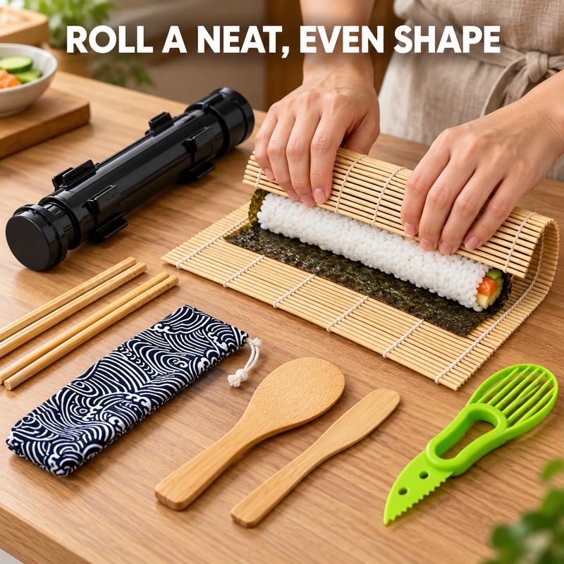 DIY Sushi Maker Set B with Sushi Bazooka, Bamboo Rolling