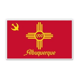 Squiddy Albuquerque New Mexico Flag - Vinyl Sticker (7" Wide)