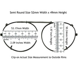 Semi Round NON Polarized Clipon Sunglasses (Pewter-NON Polarized Gray Lens, 50mm Wide x 47mm Height)