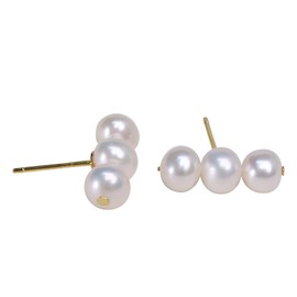 MUFANYOYO Natural Pearl Earrings AAA+ Quality, 6-9mm, Hypoallergenic, Ideal for Weddings, Great for Anniversaries/Birthdays, with Gift Box (18K gold plated)