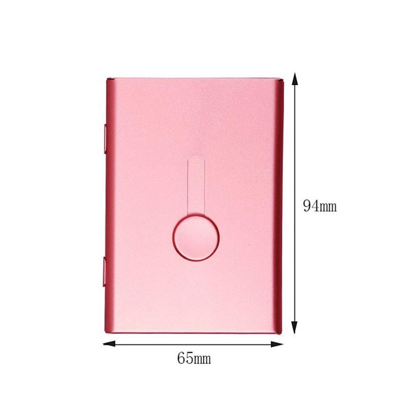 SEIWEI Metal Business Card Holder Case Thumb Slide Push Open