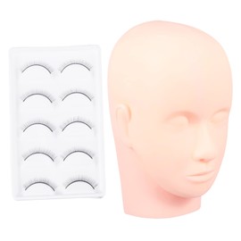 Beavorty Perfect for Makeup Practice Eyelash Extension Mannequin Head Lash Training Tool Kit