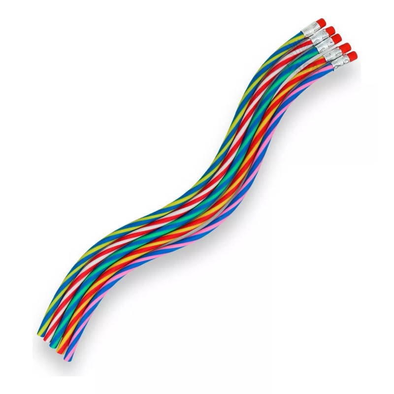 Set Wanau Lápiz Flexible Retorcido Con Goma Set 10 Piezas