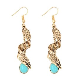 Bohemian Style Fringe Stud Earrings, Retro Turquoise, Fashion Jewelry (C)