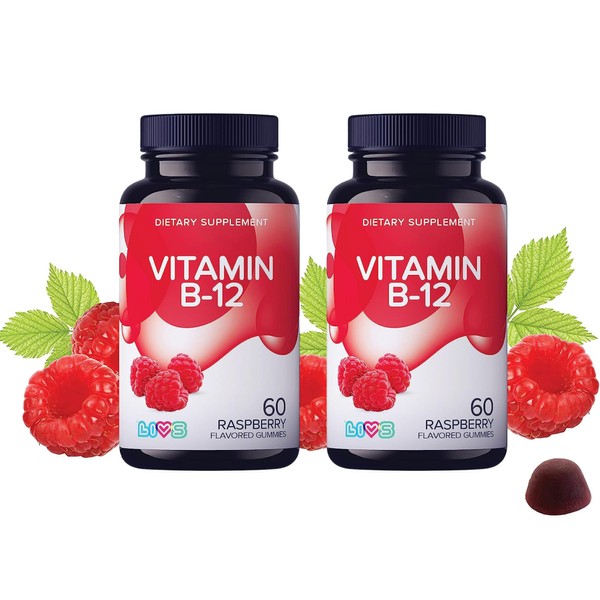 LIVS Vitamin B-12 Gummy Vitamin - Vitamin B12 Gummies, All-Natural,