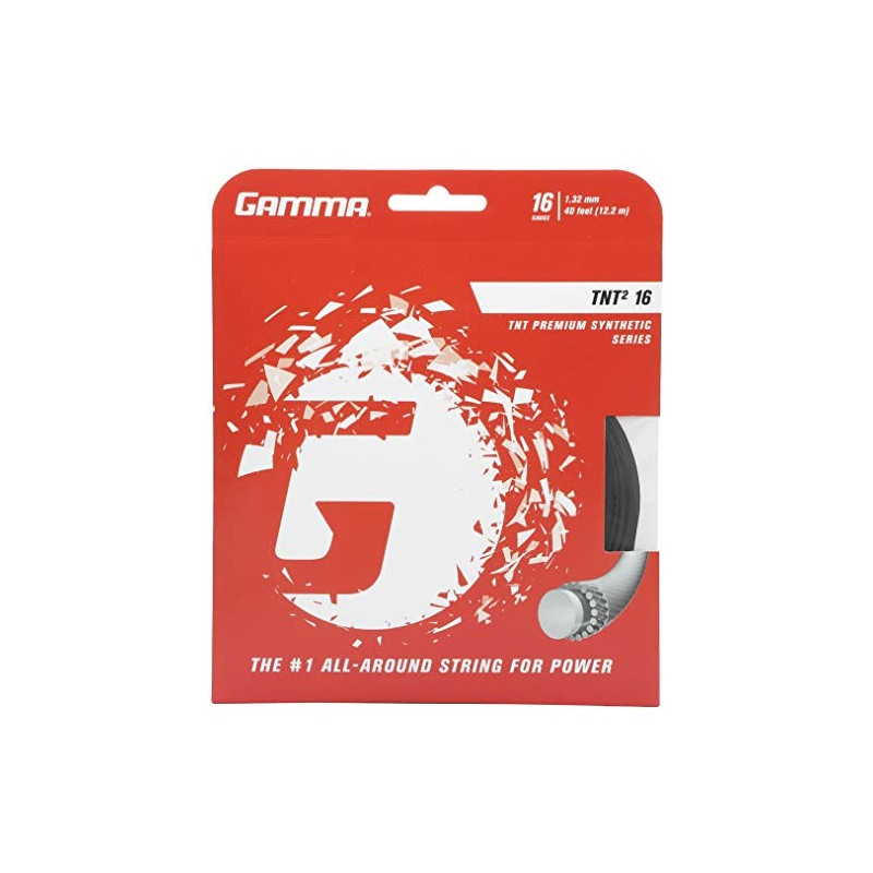 Gamma TNT2 16G Tennis String, Black
