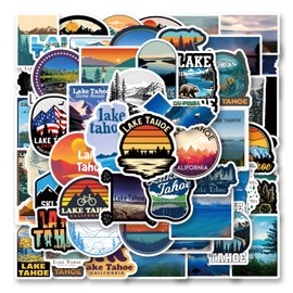 62Pcs Lake Tahoe Stickers Pack, Aesthetic Vinyl Waterproof Sticker Decals for Water Bottle,Laptop,Phone,Skateboard,Scrapbooking,Bumper for Kids Teens Adults for Party Supply Decor Favor…