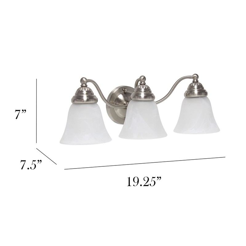 Simple Designs VT1023-BSN 19.25" Classic 3 Light Winding Metal and