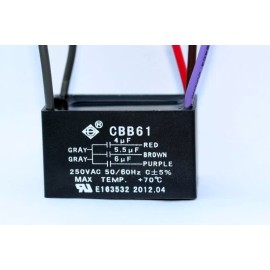 New Tech CEILING FAN CAPACITOR CBB61 4uf+5.5uf+6uf  5 WIRES