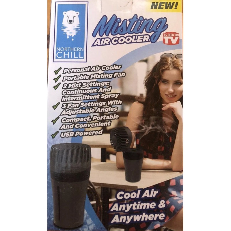 Pinnacle Brands Northern Chill Rechargeable Misting Air Cooler Fan Gray/Black