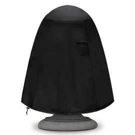 Fountain Cover（48"x68"） 600D Oxford Cloth Garden Fountain Statue Protective Cover, Fountain Protector with Drawstring Weather Resistant for Winter Outdoor Patio Fountain (48"x68"- black)